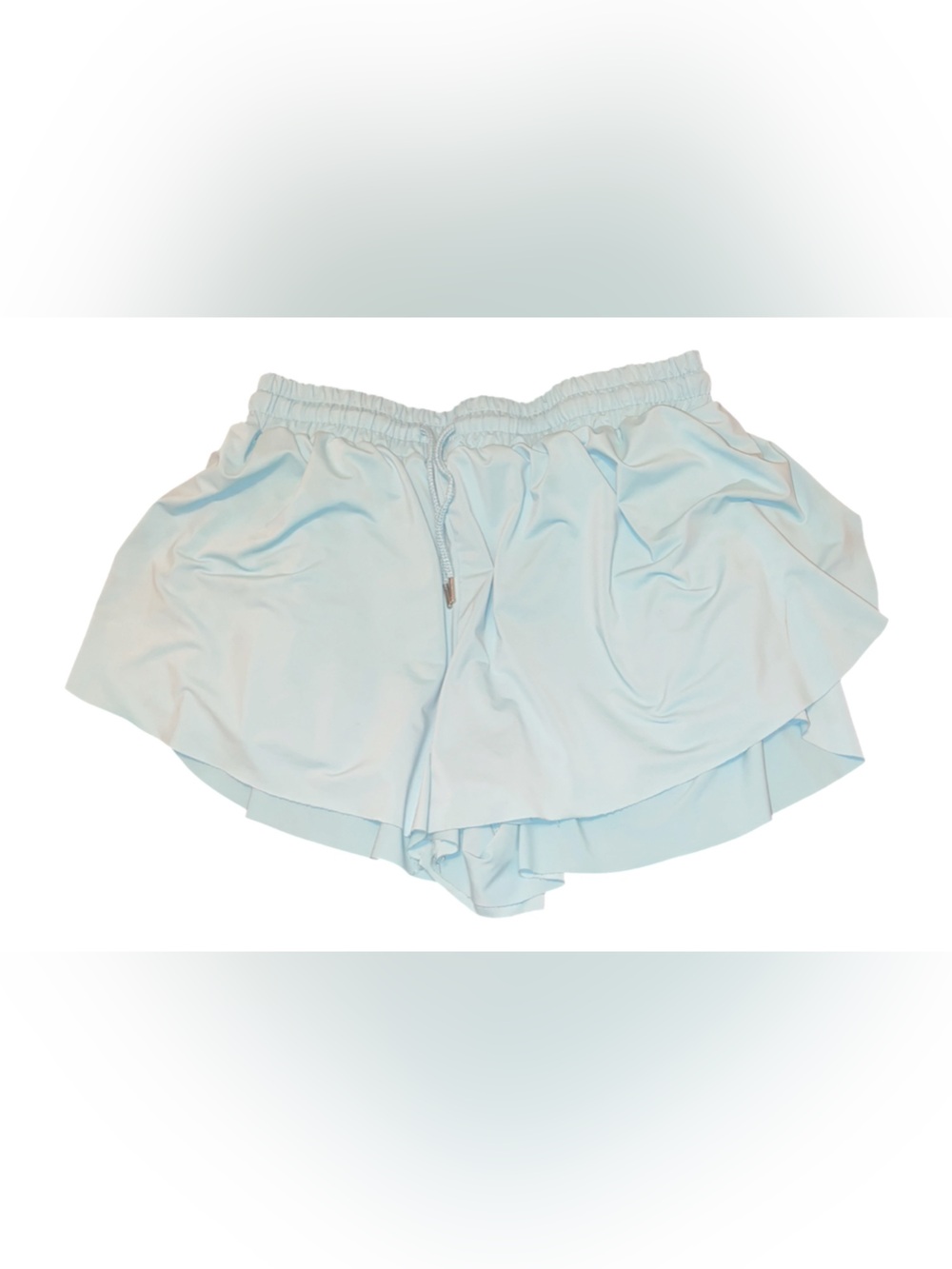 Light Blue Women's Athletic Ruffle Shorts